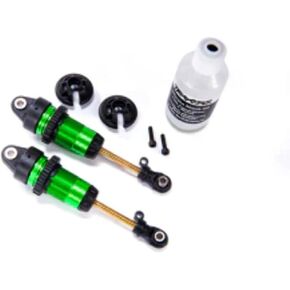 Traxxas 7461G GTR Long Hard Green Anodized Shocks (2) (Front) (for The Rustler 4x4 and Slash 4x4)