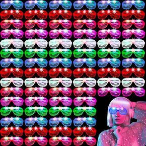 84 PCS LED Glasses,6 Neon Colors Light Up Glasses,Glow in The Dark Party Supplies,Flashing Sunglasses Shutter Shades,Rave Neon Glasses for Kids Adult,Birthday,Carnival,Wedding Party Favors