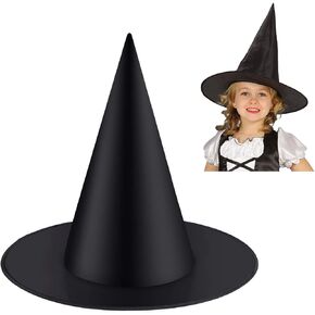 Witch Hat, Black Witch Hat for Kids, Halloween Witch Costume Accessories, Yard Decoration and Carnivals Hats