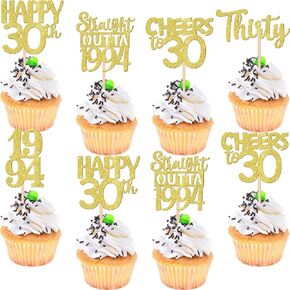 30PCS Black 40th Birthday Cupcake Toppers Glitter Forty Happy 40th Straight Outta 1986 Cupcake Picks for Cheers to 40 Years 40th Birthday Wedding Anniversary Party Decorations Supplies in Saudi Arabia