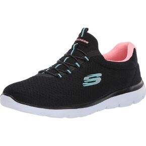 حذاء رياضي نسائي من Skechers Summits، أسود/وردي، 7.5