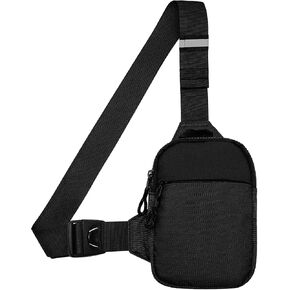 Long Keeper Crossbody Bag Men - Mini Women Phone Sling Bag Travel Small Purses Hiking Running Cross Body Chest Bag (Black Logo - Mini (L*W*H = 13 * 3 * 19CM)) in Saudi Arabia