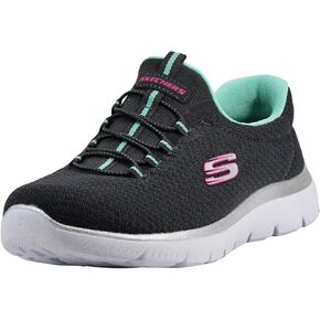 Skechers Women's Summits Sneaker, Black/Pink, 7.5