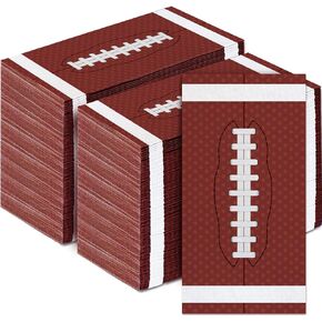 100pcs Football Paper Napkins, Football Party Guest Napkins, 3-Ply Sports Party Disposable Hand Towels Napkins, Football Theme Party Towel for Football Birthday Party Favors