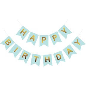 لافتة عيد ميلاد سعيد ملونة مُثبتة مسبقًا، لافتة عيد ميلاد سعيد مع حروف بيضاء لمستلزمات حفلات أعياد الميلاد للأطفال والكبار