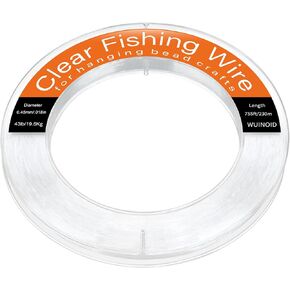 Clear Fishing Line Wire 755 ft, Invisible Fishing Wire Nylon String for Hanging Balloons Crafts Picture Decorations, Clear String for Bracelets Necklaces, Jewelry Making Beading Threads Cords, WUINDID