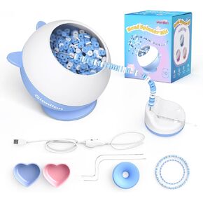 Gionlion Bead Spinner for Beginners, Clay Beads Seed Beads Spinner for Bracelet Making, Electric Bead Spinner for Jewelry Making, Automatic Bracelet Maker with Needles and Funnel,Gifts Toys for Kids