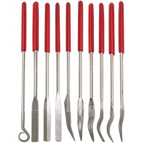 YAKAMOZ 10 Pcs Assorted Mini Diamond File Set Flat Needle Square Round Shape Rifler Files for Metal Jewelers Glass Wood Carving Craft Handy Curved Files Tool - 3x140mm