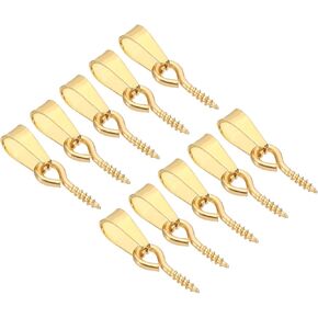PATIKIL 17x4mm Screw Eye Pins Peg Bail, 10Pcs Small Stainless Steel Cup Pear Eyelet Screw Eye Pins for Jewelry Making Earring DIY Beads Craft, Silver