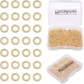 500pcs 14k Gold Filled Jump Rings,Non Tarnish Gold Open Jump Rings for Necklace Bracelet Earrings DIY Jewelry Making Supplies (0.7x6mm, Gold)