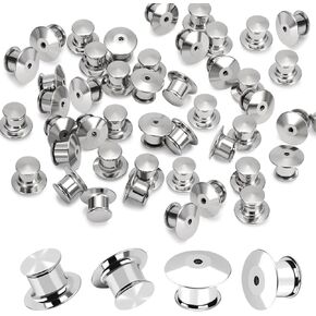 Ceryvop 100 PCS Pin Backs Locking, Lapel Pin Keepers Clasp, Metal Pin Locks Back, Brooch, Badge Keepers, Replacement Pin Back