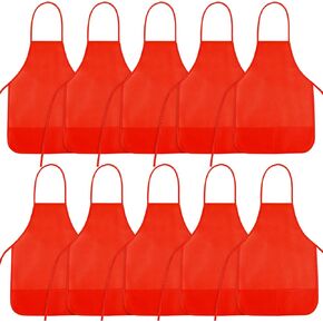NACHLYNN 10/20/30 Pcs Kids Painting Apron Kid Art Aprons Toddler Paint Apron Smock with 2 Pockets for Cooking Painting Craft