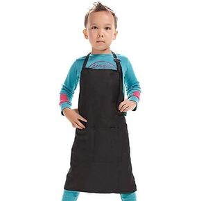 Kid Apron Adjustable Strap with 2 Pockets Painting Cooking Craft Backing Unisex Age 5-12