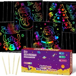 OHOME Halloween Party Favors - 48 PCS Halloween Magic Rainbow Scratch Paper Cards Set,Halloween Games for Kids - Kids Halloween Treats Toys Gifts Party Supplies | Halloween Crafts for Kids