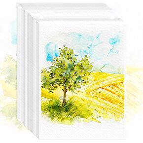 Watercolor Paper 9"x12", Christmas Gifts for Adults Teens Kids, Cold Press Water Color Paper, 140lb/300gsm Loose Art Drawing Paper for Acrylic Paints Markers Pencils Pens Oil Pastels Canvas Painting