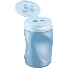 Ergonomic Container Sharpener - STABILO EASYsharpener - 3 in 1 - Left-Handed - Blue