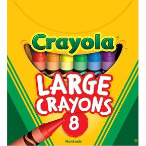 Crayola Large Crayons - Assorted (8 Count), Giant Crayons for Kids & Toddlers, Ages 2+