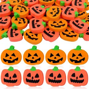 36 Pcs Halloween Pumpkin Erasers, Mini Erasers for Kids, Cute Novelty Pencil Erasers for Party Favors Homework Rewards School Student Prizes Holiday Gift, Orange