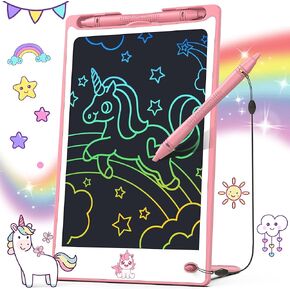 Hockvill LCD Writing Tablet for Kids 8.8 Inch, Toys for Girls Boys Drawing Pad for 3 4 5 6 7 Year Old Kid, Toddler Magnetic Doodle Board Travel Essential Christmas Birthday for Children BluePink