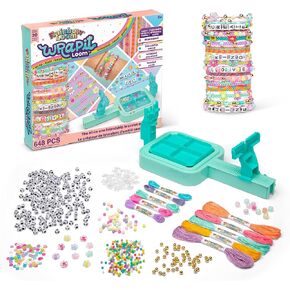 Rainbow Loom: Wrap it Loom Bracelet Maker - DIY Friendship String Bracelet Kit, 600 Beads, 4 Bracelet Styles, Jewelry Crafting Activity, Kids Ages 7+