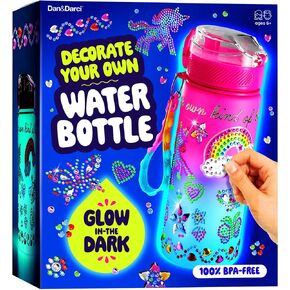 Decorate Your Own Glow-in-the-dark Water Bottle Kit for Girls - 4 5 6 7 8 Year Old Birthday Gift Ideas - Gifts for Girl Ages 4-6 5-7 6-8 - Arts and Crafts for Kids Age 6-8 - Unicorn Mermaid Toys