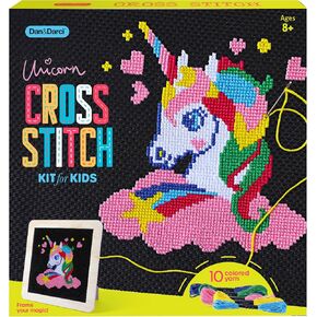 Unicorn Cross Stitch Kit for Kids - Fun Crafts for Girls 8-12 - 9 Year Old Girl Birthday Gifts - Embroidery Kit for Beginners - Craft Kits Ages 8-12, 10-12 - Gifts for 8 9 10 11 12 Year Old Gift