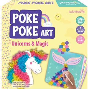 jackinthebox Poke Poke Art for Kids - Unicorns, Mermaids, Princess, and Cupcakes, Mess-Free Sewing Art for Kids, Toys for Girls and Boys Ages 4 5 6 7 8, Great Gift for Kids, DIY Creative Activity