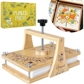 Happinit Large Flower Press Kit, 6 Layers 11" x7" Even Pressure Flower Pressed DIY Arts, Flower Pressing Kit for Adults, Dried Flower Plant Preservation Kit for Craft Lovers
