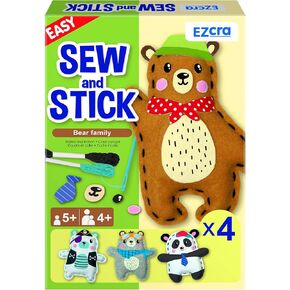EZCRA Easy Arts and Crafts for Kids - No Mess Sewing Kit for Kids - 4 Easy to Do Unicorn Sewing Projects - Fun Felt Stickers - Tools with Instruction - Gifts for Girls Age 4,5,6,7,8