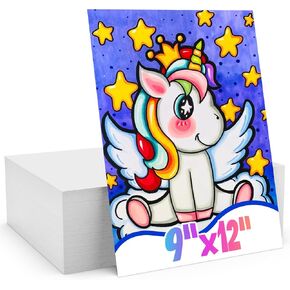 Drawing Paper, 9" x 12" Art Paper, 90 Sheets Artist Sketching Drawing Easel Paper Bulk, Art Supplies for Kids Adults, Arts & Crafts, White Coloring Paper