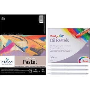 Canson Mi-Teintes Pastels Paper Pad 9"X12", Assorted Colors 24 Sheets
