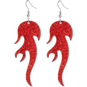 ONLYJUMP Lightweight Acrylic Transparent Earrings Colorful Halloween Earrings Unique Funny Fire Earrings for Women Girls Statement Jewelry Gifts