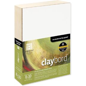Ampersand Art Supply Wood Painting Panel: Museum Series Claybord, 8" x 10", 1-1/2" Cradled Profile