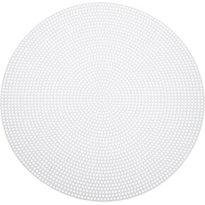 MECCANIXITY 5pcs 9" Plastic Mesh Canvas Sheet 13 Count Round Needlepoint Blank Canvas for Embroidery Knit Crochet Acrylic Yarn Crafting, White