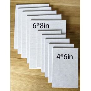 Canvas Boards for Painting, 4 x 6, 6 x 8 Inches Blank Canvas Panels Set of 10, Small White Canvas for Acrylic, Oil and Gouache Painting (5 Pack 4" x 6", 5 Pack 6" x 8")