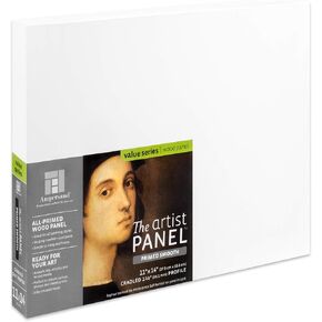 Ampersand Art Supply Wood Gesso Artist Painting Panel: Primed Smooth, 6" x 6", 1/8" Flat Profile