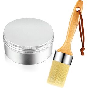 Finishing Wax Furniture Finishing Chalk Paint Wax Sealing with Chalk and Paint Brush for Painting Interior Furniture(7 Ounces,Clear)