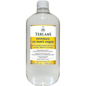 Oil Paint Thinner, 33.8 Fl. Oz. (1000 ml) Completely Odorless Liquid/Art Paint Brush Cleaner/Degreaser/Turpentine Substitute