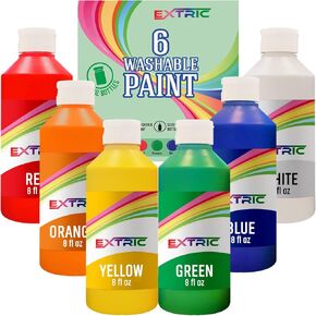 EXTRIC Washable Paint for Kids 6 PK x 8oz Bottles Tempera Finger Paints in Saudi Arabia