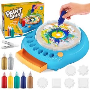 Arts and Crafts for Kids Ages 4-8,Paint Spin Art Machine Kit,Art Craft Set for 6-9 Year Old,Cool Painting Spinner Toys Kits Set,Art Supplies Birthday Gifts for Boy Girl Ages 6 7 8 9 10 11 12 Purple