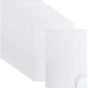 GLOBLELAND 20 PCS A4 Printable Vellum Paper Adhesive Acetate Paper Translucent Self-Adhesive Paper Handbook Stickers for Laser Printer Diary Album Notebook Card DIY Arts and Crafts