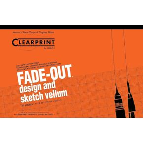 Clearprint 11" x 17" 1000H Design Vellum Pad with Printed Fade-Out 8x8 Grid, 16 lb., 100% Cotton, 50 Sheets, 1 Each