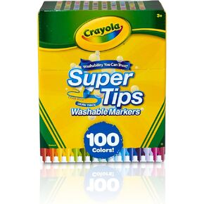 Crayola Super Tips Marker Set (100ct), Fine Point Washable Markers, Drawing Markers for Kids & Adults, Great for Thick & Thin Lines