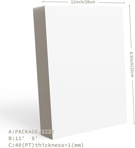 Chipboard Sheets 8.5" X 11", 25 Sheets of 40PT (Point) Chip Board for Book Binding, Perfect for Scrapbooking, Shipping Insert & Backing Picture Frames in Saudi Arabia