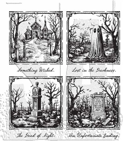 Tim Holtz Stampers Anonymous Framed Frights Cling Stamp, CMS494, Carnora Mesh Storage Bag in Saudi Arabia