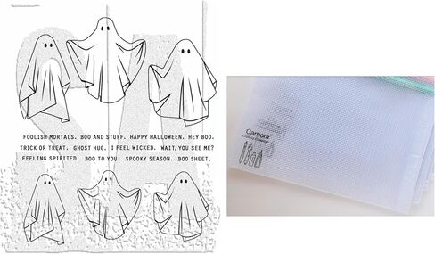 Tim Holtz Stampers Anonymous Spooky Spirits Cling Stamp, CMS492, Carnora Mesh Storage Bag in Saudi Arabia