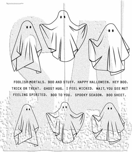 Tim Holtz Stampers Anonymous Spooky Spirits Cling Stamp, CMS492, Carnora Mesh Storage Bag in Saudi Arabia