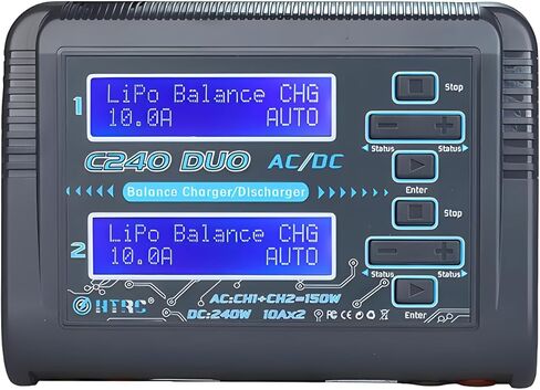 شاحن بطارية ليبو مزدوج RC LiPo AC150W DC240W 10A C240 ​​شاحن بطارية التوازن مفرغ لـ 1-6S LiPo Li-ion Life LiHV 1-15S NiCd NiMH PB بطارية ذكية RC سيارة in Kuwait