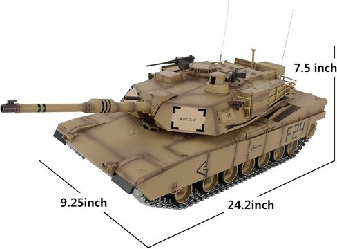 إصدار معدل 1/16 2.4 جيجا هرتز للتحكم عن بعد طراز US M1A2 Abrams Tank (برج دوار 360 درجة) (علبة تروس تروس فولاذية) (بطارية 3800 مللي أمبير) (مسارات معدنية وعجلة مسننة وعجلة خاملة) in Kuwait