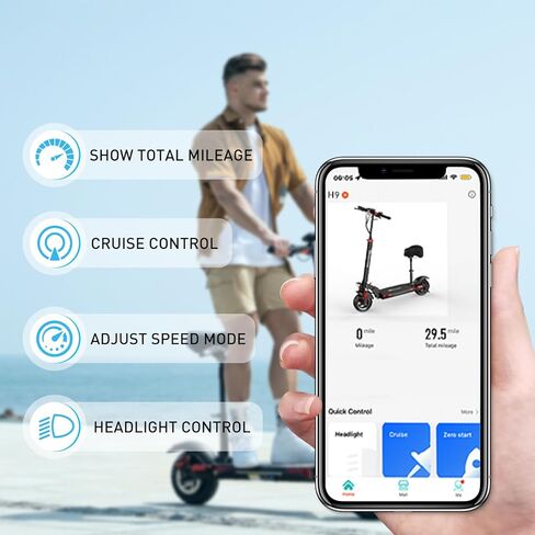 EVERCROSS H5 Electric Scooter, Electric Scooter for Adults with 800W Motor, Up to 28MPH & 25 Miles-10'' Solid Tires, E-Scooter with Seat & Dual Braking in Kuwait